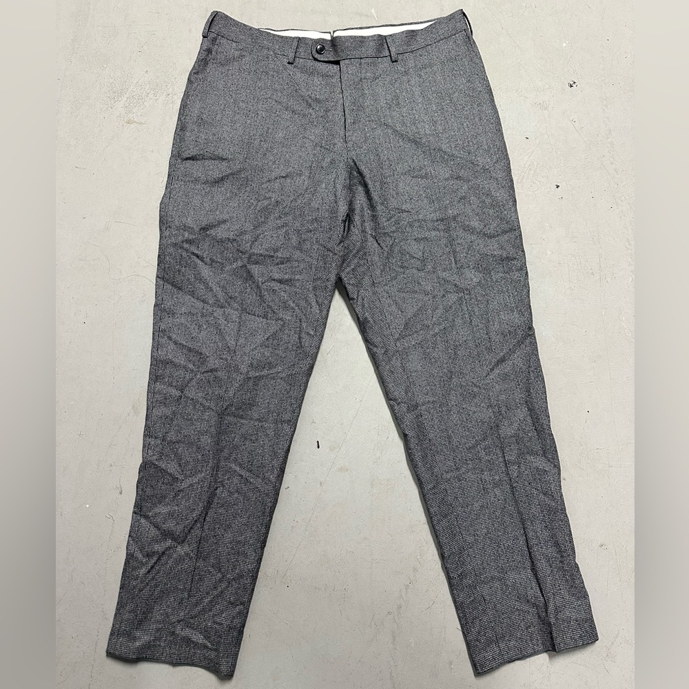 SUITSUPPLY Dress Pants 38S Wool Flannel Brescia Blueline Trouser Houndstooth